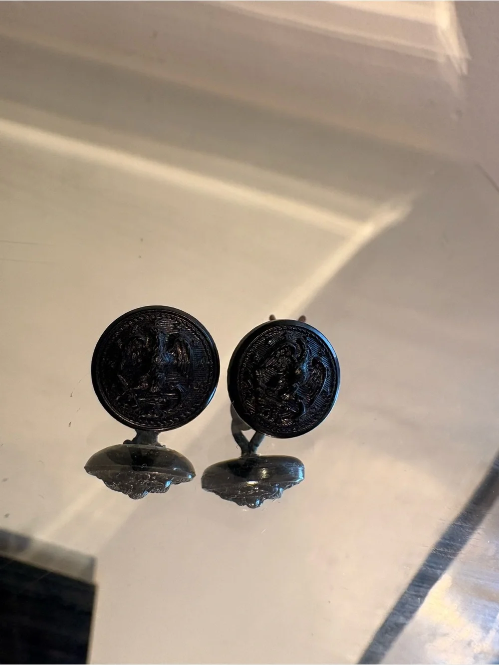 Black Navy Eagle Mini Cufflinks